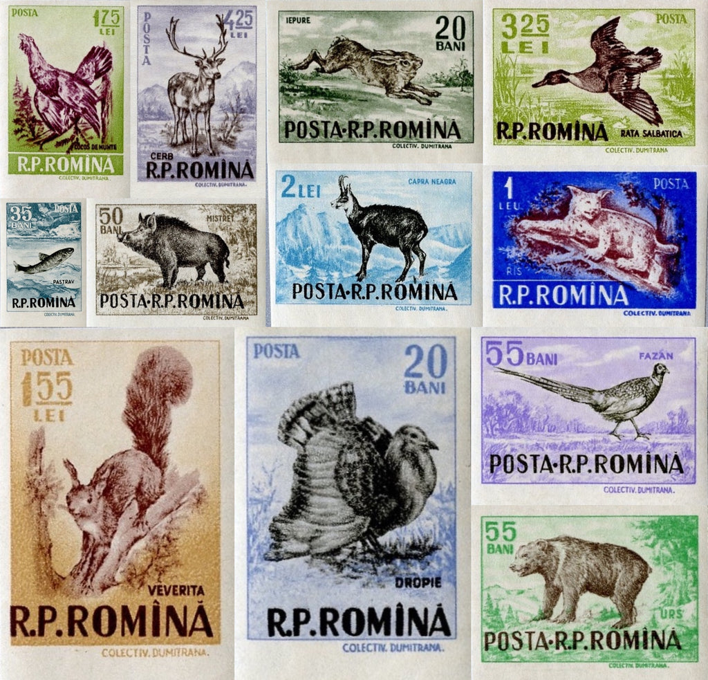 #1082-1093 Romania - Animals, Imperf. (MNH)