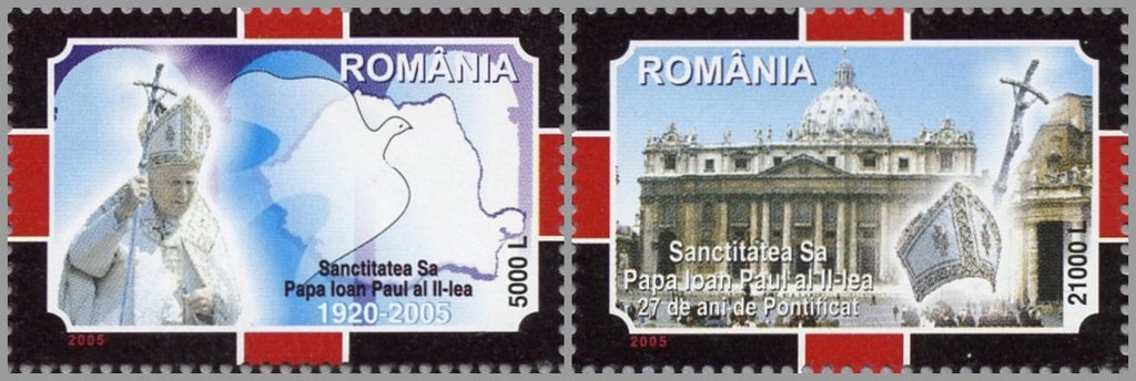 #4720-4721 Romania - Pope John Paul II (1920-2005), Set of 2