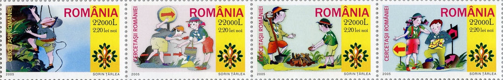 #4735a Romania - Scouting, Strip of 4 (MNH)