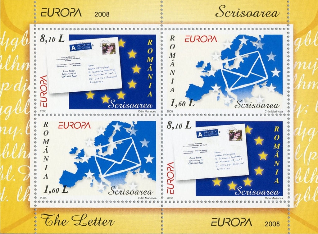 #5042b Romania - 2008 Europa: Writing Letters S/S (MNH)