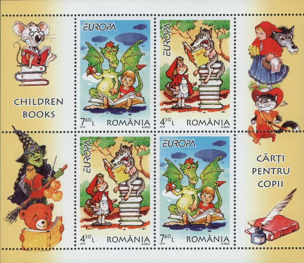 #5167b Romania - 2010 Europa: Children's Books, Sheet of 4 (MNH)
