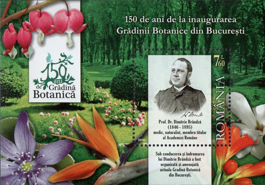 #5196 Romania - Dr. Dimitrie Brandza, Founder of Botanical Garden S/S (MNH)