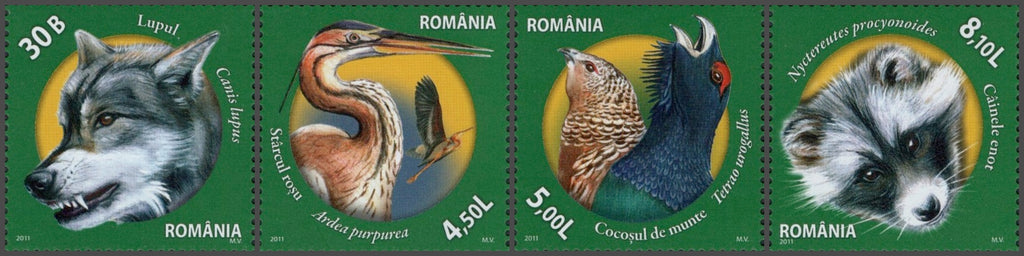#5281-5284 Romania - Animals and Birds in Nature Preserves (MNH)