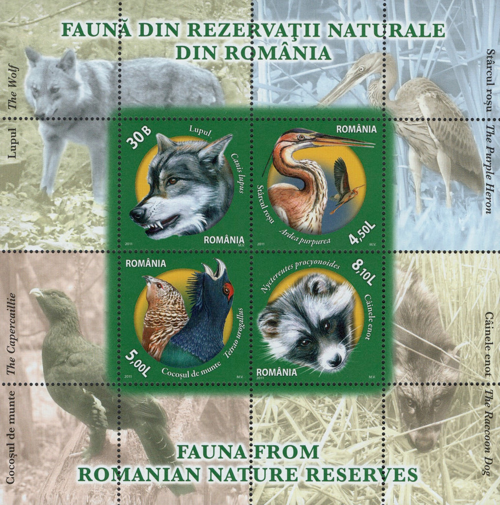 #5284b Romania - Animals and Birds in Nature Preserves S/S (MNH)
