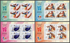 #5375-5378 Romania - 2012 Summer Olympics, London, 4 M/S (MNH)