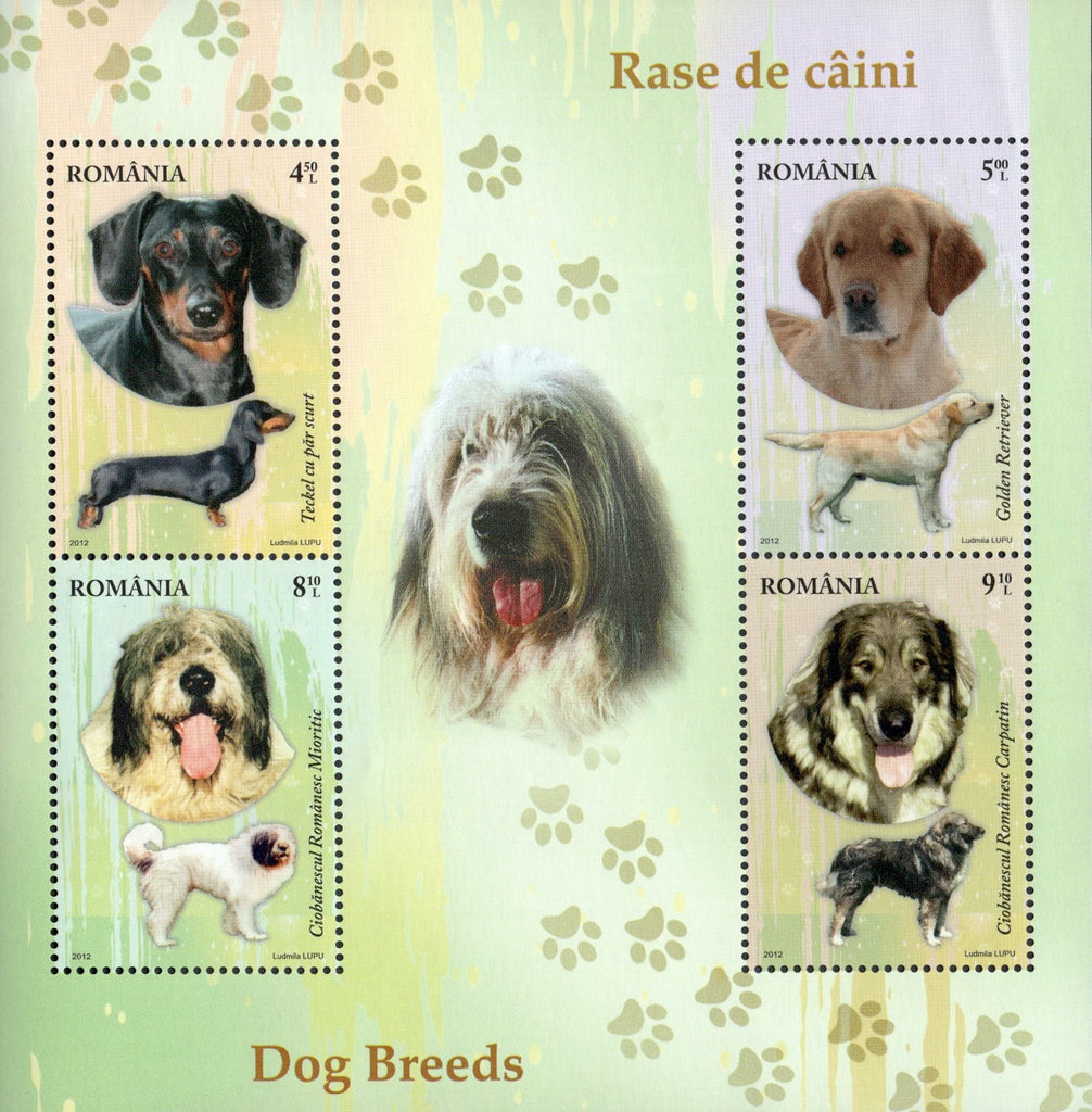 #5382b Romania - 2012 Dogs S/S (MNH)