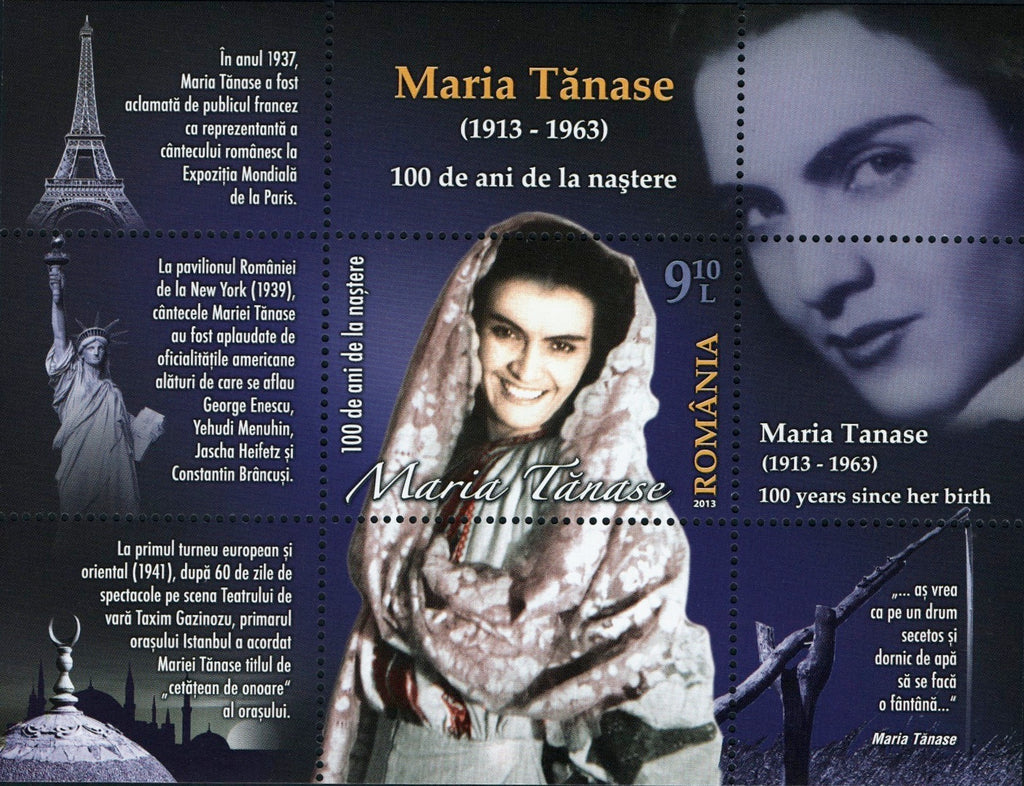 #5489b Romania - Maria Tănase S/S (MNH)