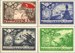 #911-914 Russia - Stalingrad, Leningrad, Sevastopol, Odessa (MNH)
