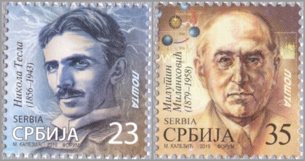 #861-862 Serbia - Nikola Tesla and Milutin Milankovic (MNH)