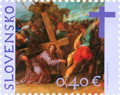 #634 Slovakia - Easter: Christ Carrying the Cross, by Hans von Aachen (MNH)