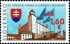 #782 Slovakia - Bratislava Castle and Slovakian Coat of Arms (MNH)