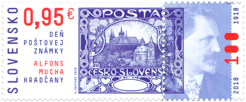 #808 Slovakia - Stamp Day: Czechoslovakia Type A1, By Alfons Mucha (MNH)