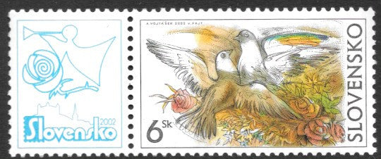 #408 Slovakia - Doves and Roses (MNH)