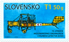 #814 Slovakia - International Civil Aviation Organisation (ICAO), 75th Anniv. (MNH)