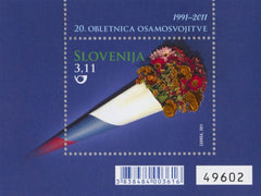 #892 Slovenia - Independence, 20th Anniv. S/S (MNH)