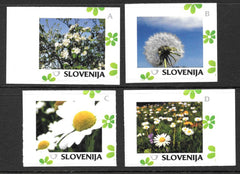 #1070-1073 Slovenia - Personalized Stamps with Green Flowers, Horiz., Set of 4 (MNH)