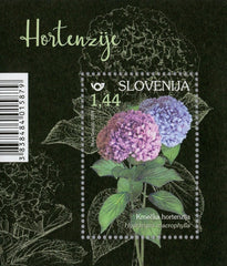 #1332 Slovenia - Flora: Hydrangeas S/S (MNH)