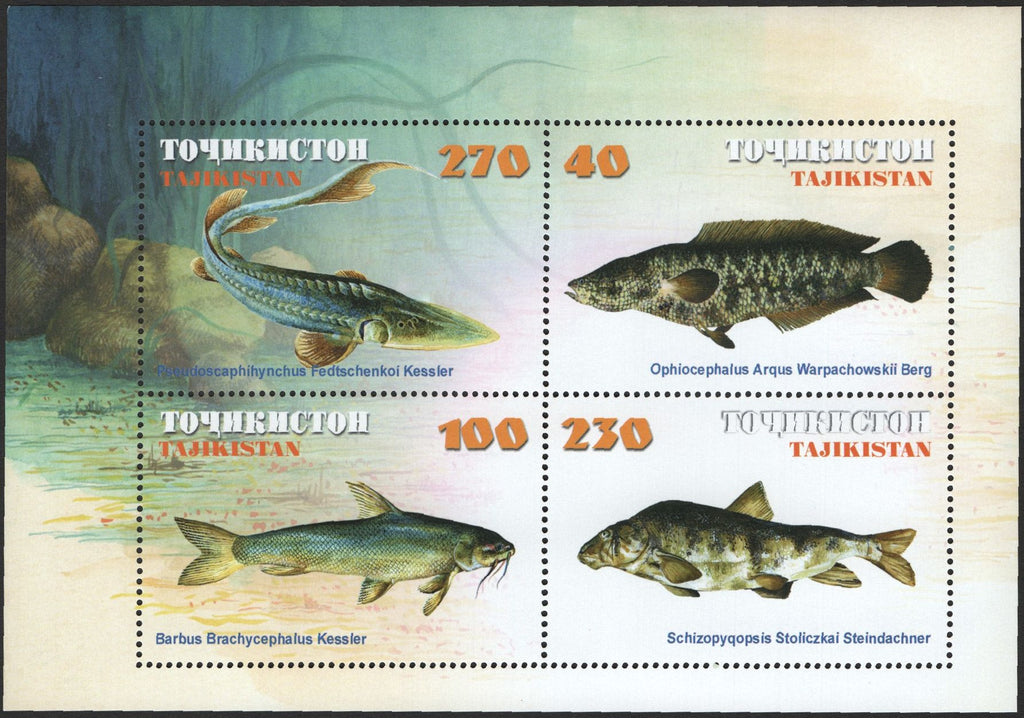 #158a Tajikistan - Fish S/S (MNH)