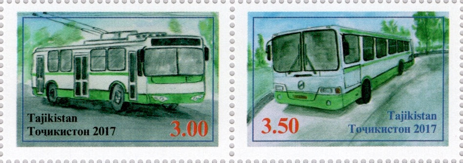 #486 Tajikistan - City Transportation, Pair (MNH)