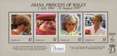 #253 Tokelau - Diana, Princess of Wales, Sheet of 4 (MNH)