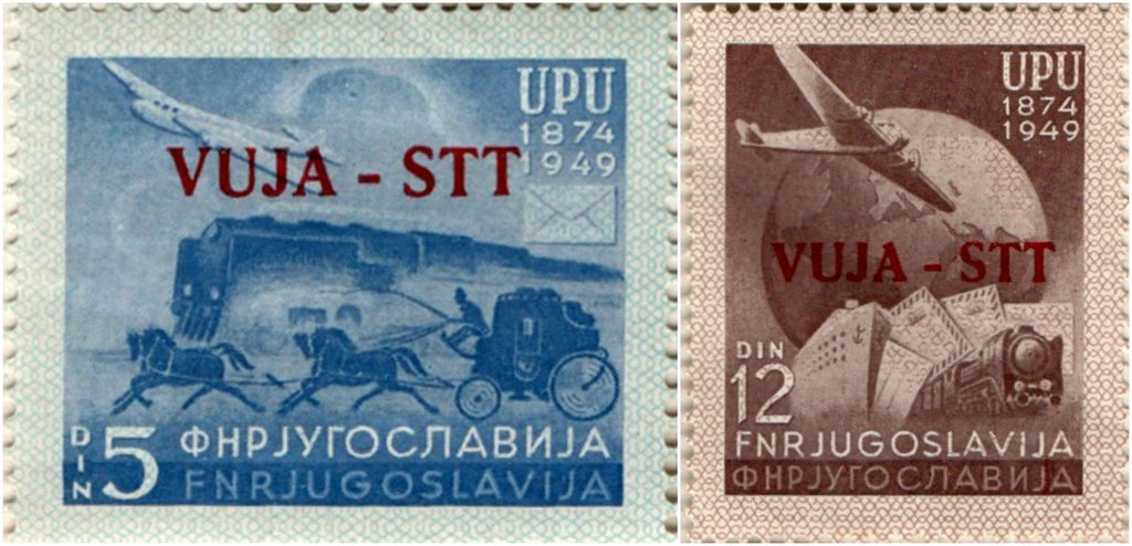 #15-16 Trieste (Zone B) - Yugoslavia Nos. 266 and 267 Overprinted in Carmine (MLH)