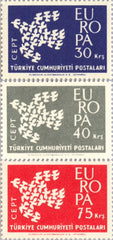 #1518-1520 Turkey - 1961 Europa: Common Design Type - Doves (MNH)