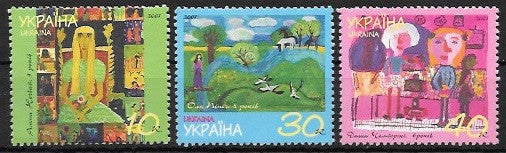 #415-417 Ukraine - Children's Art (MNH)