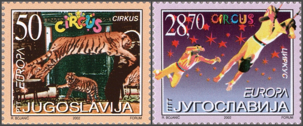 #2558-2559 Yugoslavia - 2002 Europa: Circus, Set of 2 (MNH)