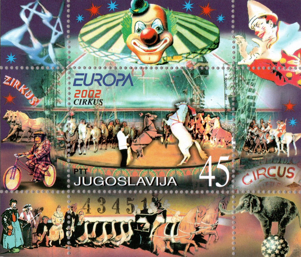 #2560 Yugoslavia - 2002 Europa: Circus S/S (MNH)