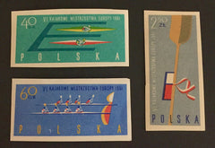 #1006-1008 Poland - 6th European Canoe Championships, Imperf (MNH)