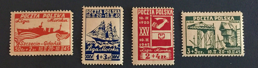 #B36-B39 Poland - Polish Maritime League, 25th Anniv. (MLH)