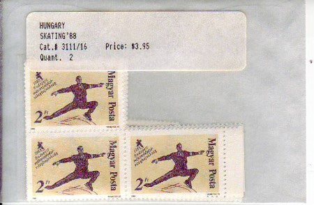 #3111-3116 Hungary - 1988 World Figure Skating Championships, Perf (MNH)