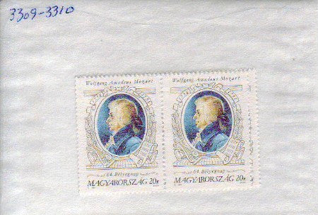 #3309-3310 Hungary - 1991 Stamp Day, Mozart, Set of 2 (MNH)