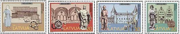 #454-457 Latvia - City of Riga, 800th Anniv. (MNH)