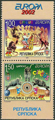 #173A Bosnia (Serb) - 2002 Europa: Circus, Vertical Pair (MNH)